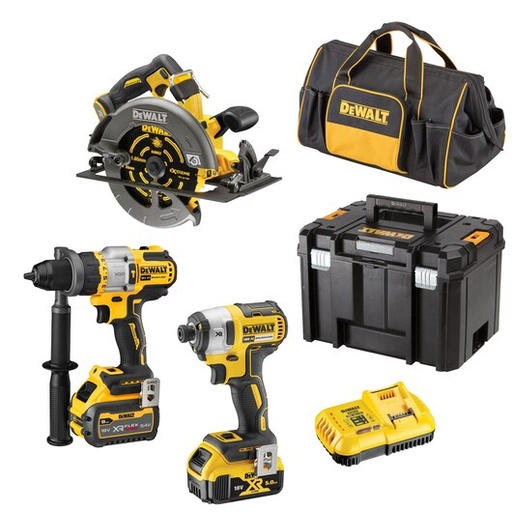 [DW.DCZ357P1X1T-XE] Combination Kit 18V/54V XR Li-Ion 3pc 5Ah/6Ah Brushless FLEXVOLT™ Dewalt