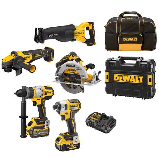 [DW.DCZ586P1T1T-XE] Combination Kit 18V/54V XR Li-Ion 5Pc 5Ah/6Ah FLEXVOLT™ Dewalt