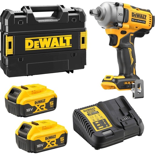 [DW.DCF922P2T-XE] Impact Wrench 18V XR 1/2" Compact Detent Pin 5Ah Kit Dewalt